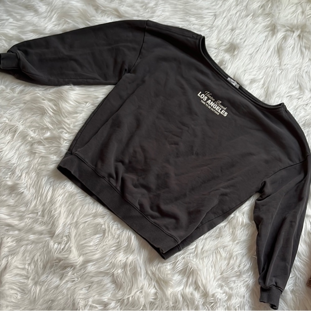 Garage Grey Off The Shoulder Sweater Relaxed Fit